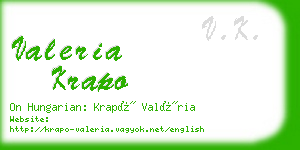 valeria krapo business card